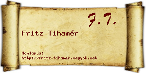 Fritz Tihamér névjegykártya